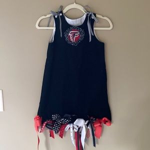 Bailey Boys Black Corduroy Tank Dress turned Atlanta Falcon Fan